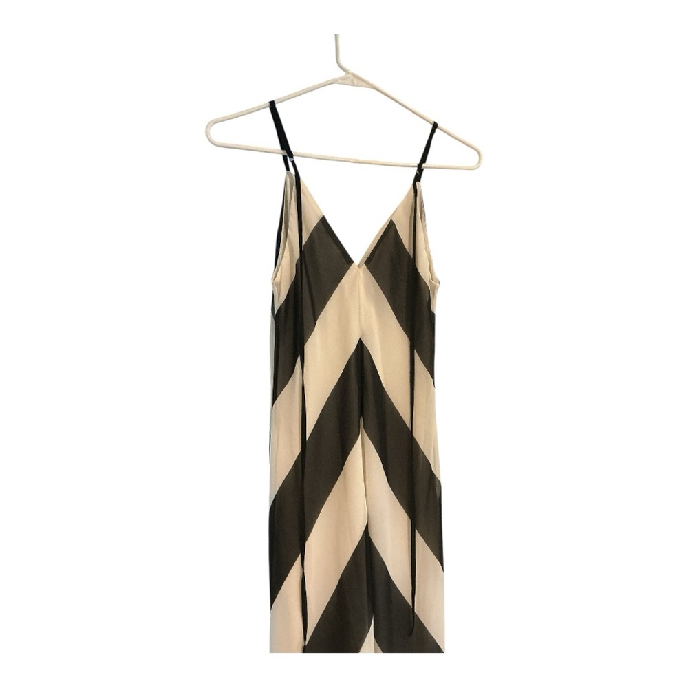 Christopher John Rogers Chevron Maxi Dress in Black and Cream - Picture 5 of 7